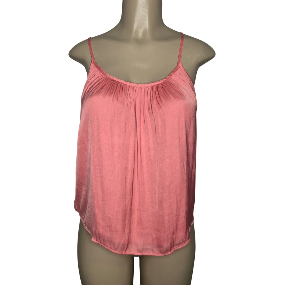 Allison Joy Cami Women S Pink Brynn Pleated Camisole Satin Adjustable Summer NEW